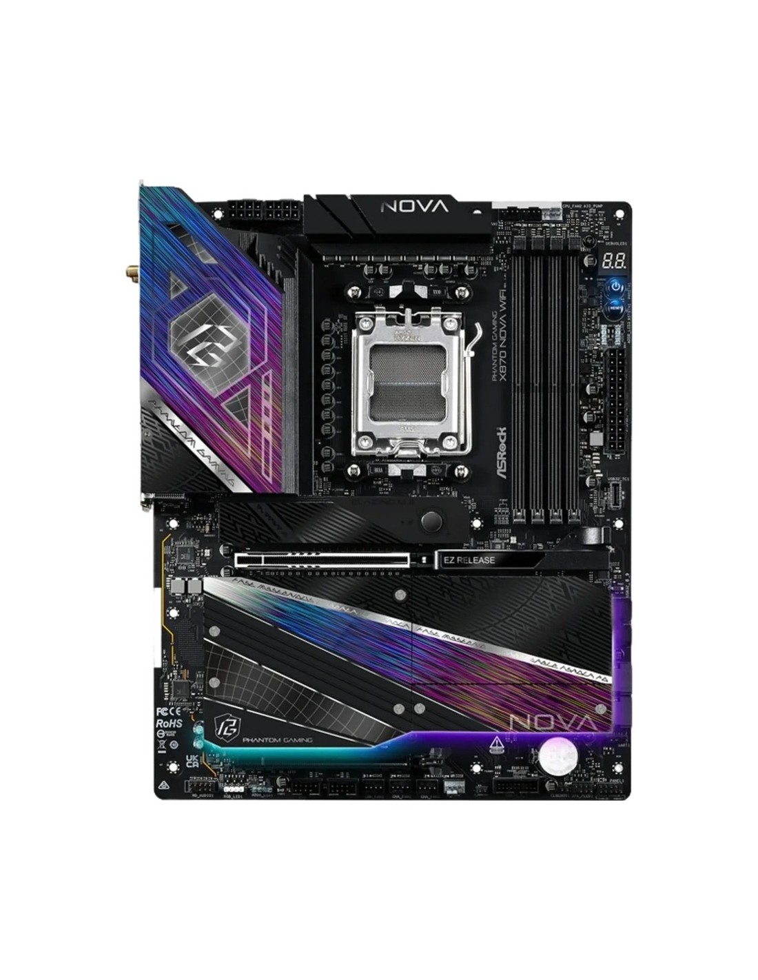 ASRock X870 Nova WiFi AM5 DDR5 ATX WiFi 7 AMD X870E 5 ranuras M.2 Plac