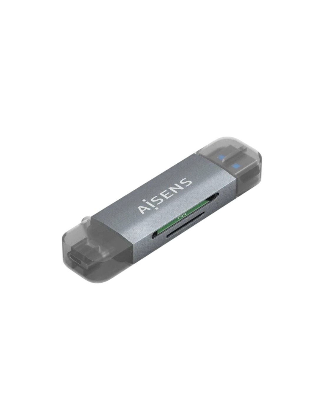 AISENS ASCR-2AC08-GR Gris Externo USB 3.0 SD/microSD Lector de tarjeta