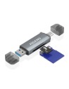 AISENS ASCR-2AC08-GR Gris Externo USB 3.0 SD/microSD Lector de tarjeta