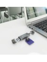 AISENS ASCR-2AC08-GR Gris Externo USB 3.0 SD/microSD Lector de tarjeta
