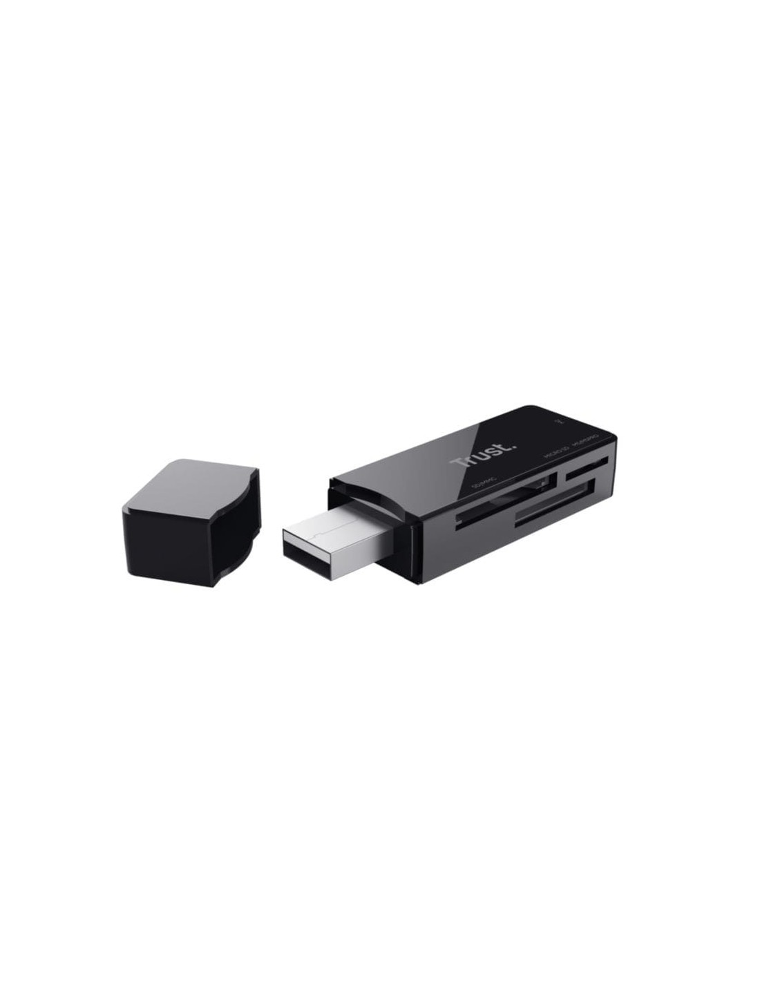 Trust NANGA USB 3.2 Gen 1 (3.1 Gen 1) Type-A Negro SD/microSD Lector d