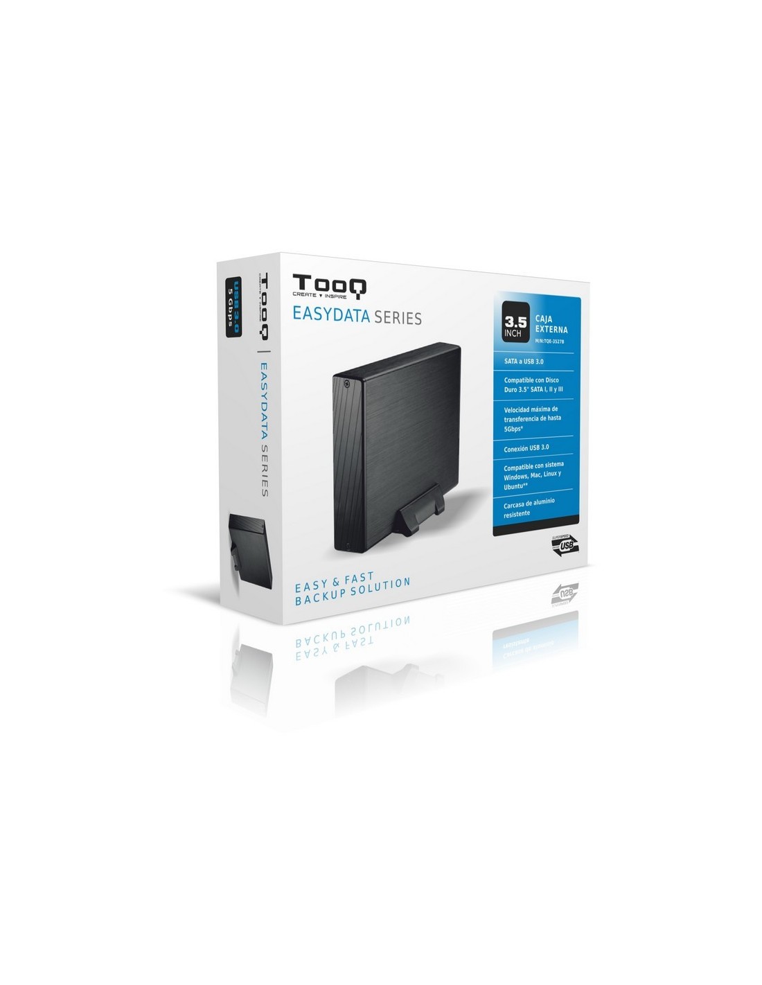 TooQ TQE-3527B Caja HDD 3.5" SATA3 USB 3.0 Negra en Logroño