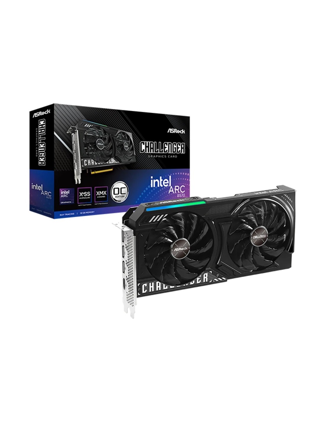 Tarjeta gráfica ASRock Arc B570 Challenger OC Intel 10GB GDDR6 HDMI 2.