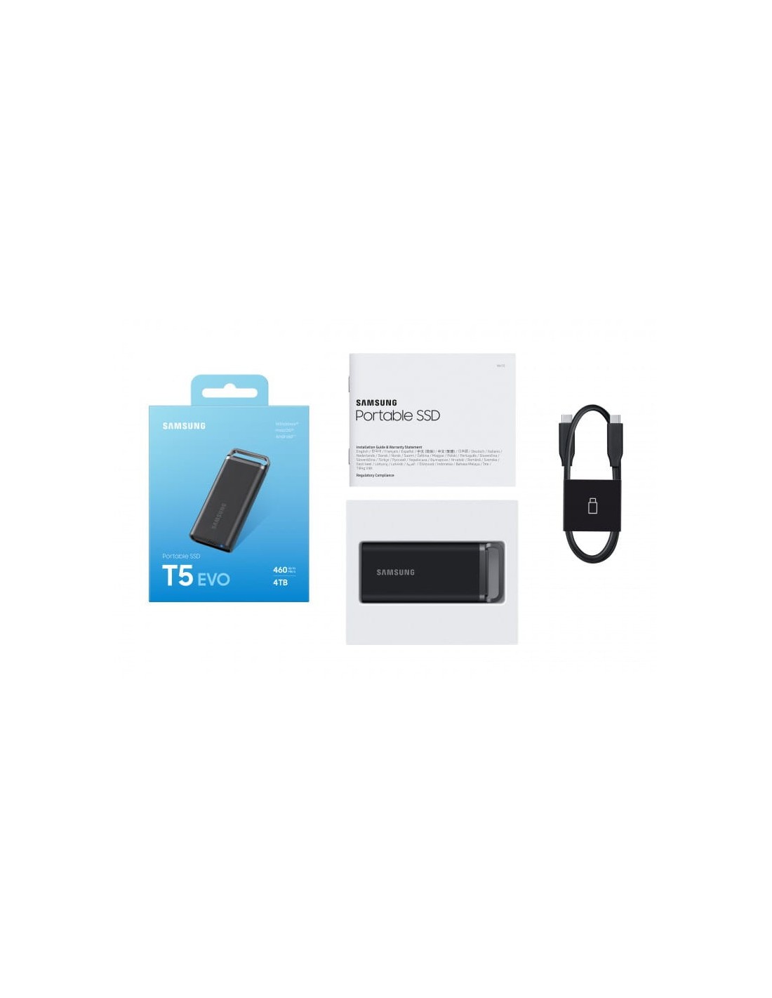 Samsung T5 EVO 4TB Negro USB 3.2 460MB/s SSD externo en Logroño