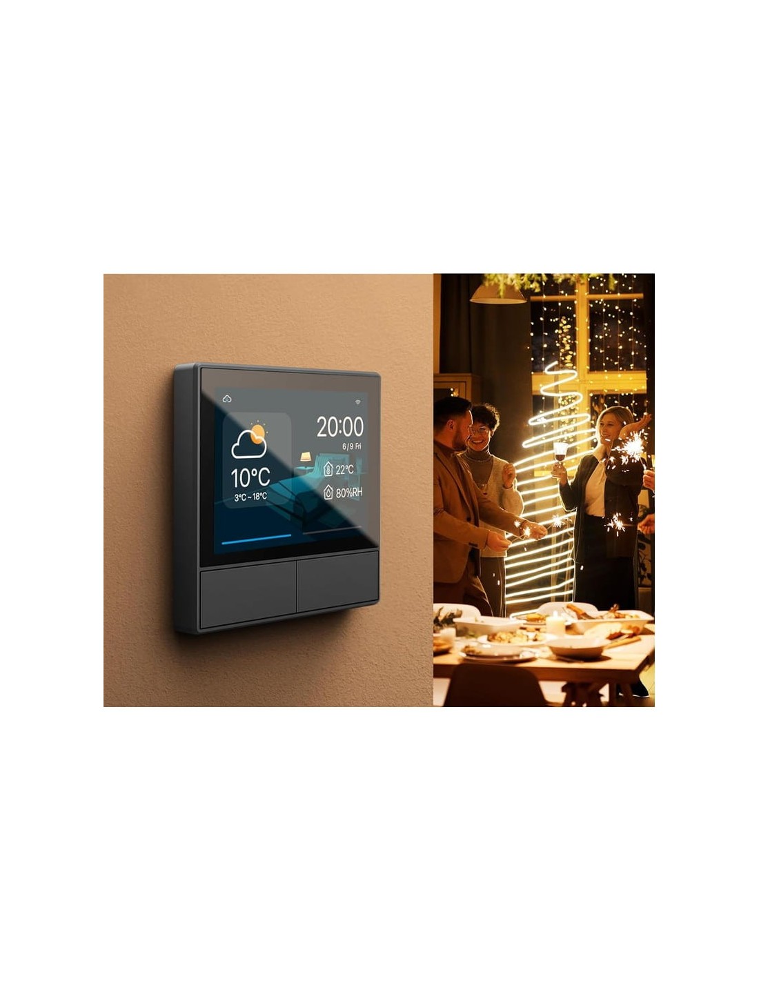 SONOFF NSPanel Negro WiFi Pantalla inteligente, centro de control, ter