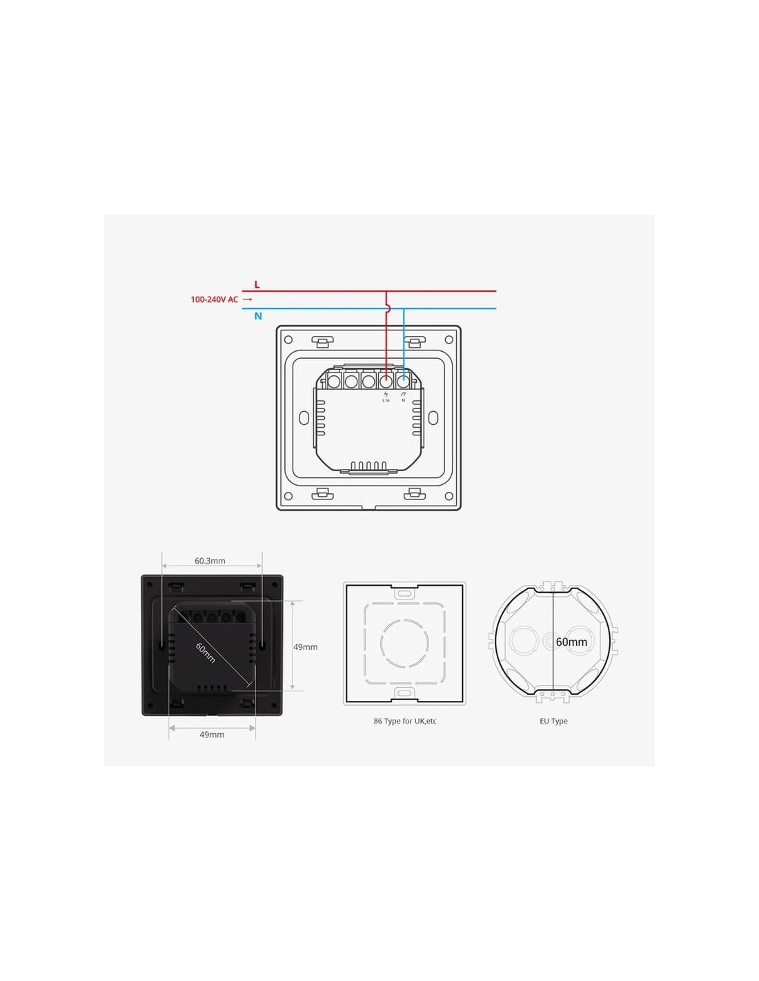 SONOFF NSPanel Negro WiFi Pantalla inteligente, centro de control, ter