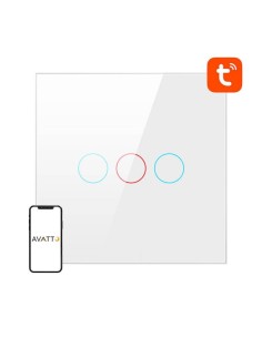 Interruptor táctil inteligente Avatto TS02-EU-W3 3 botones Blanco WiFi 2