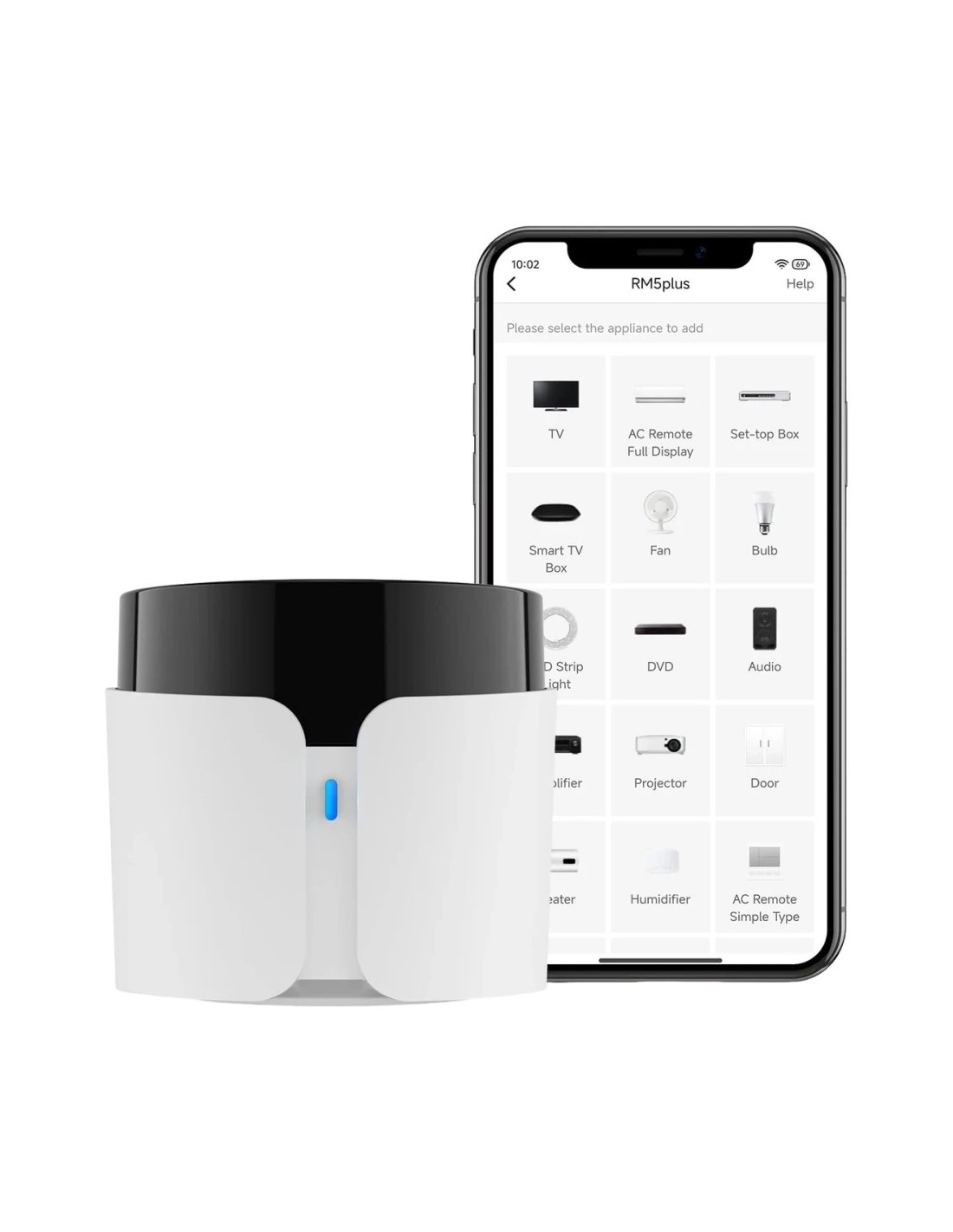 Mando Universal IR Inteligente Broadlink RM5 Plus WiFi en Logroño