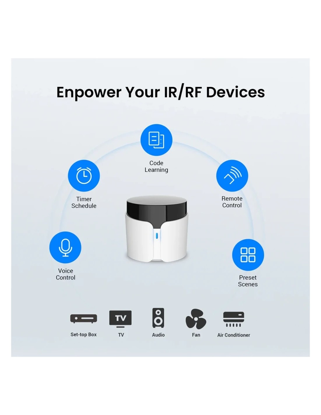 Mando Universal IR Inteligente Broadlink RM5 Plus WiFi en Logroño