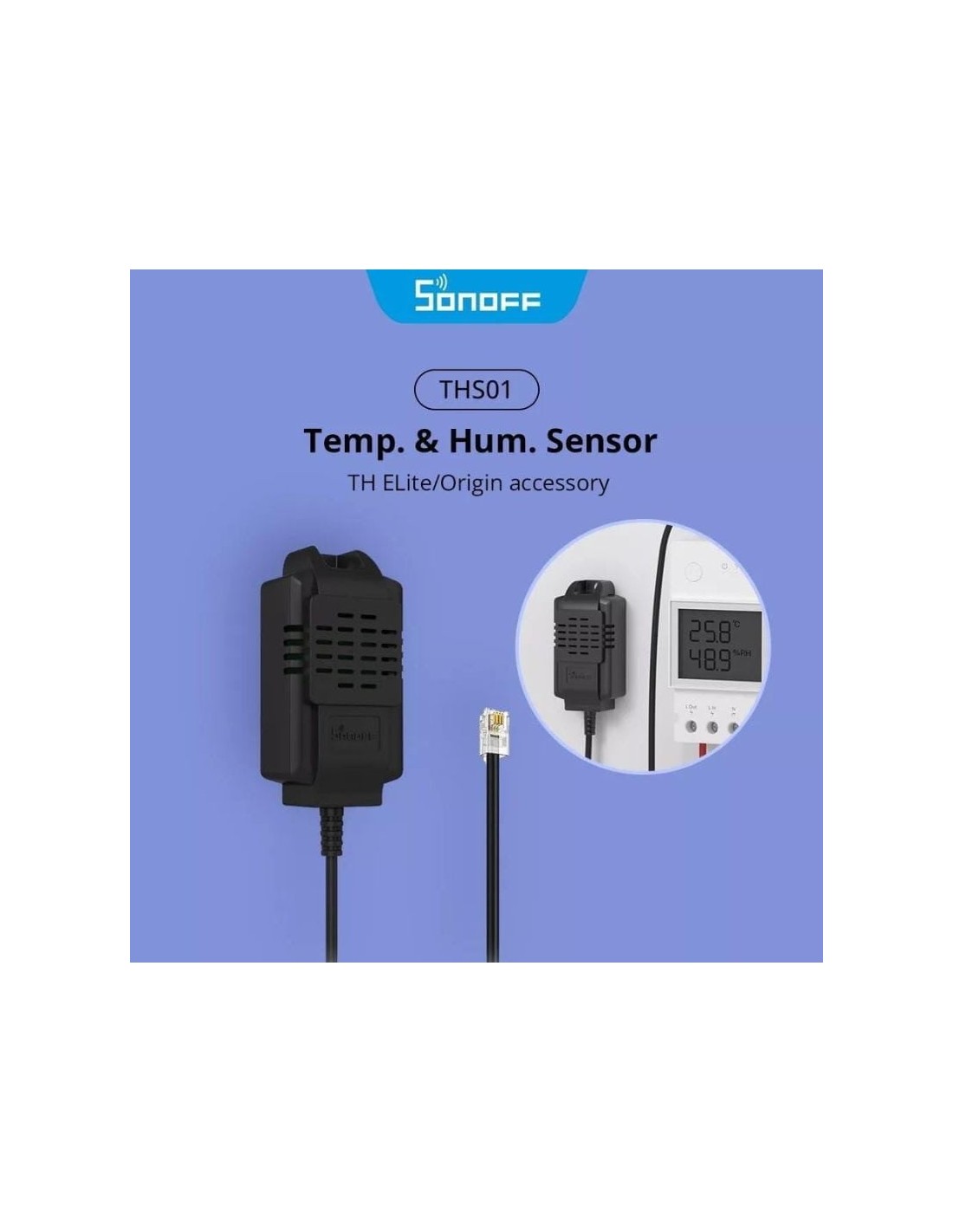Sensor de temperatura y humedad SONOFF THS01 Negro en Logroño