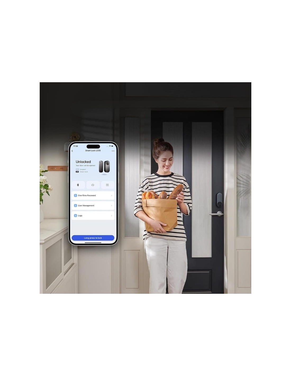 Aqara Smart Lock U200 Plata compatible con Alexa y Google Cerradura in