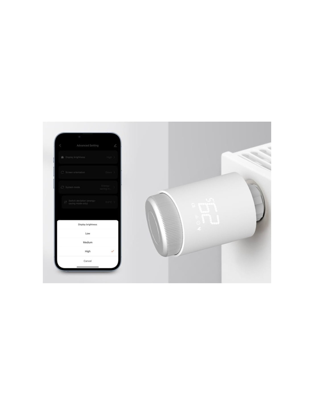 Radiador Avatto TRV10 Blanco Zigbee compatible con Alexa y Google Term