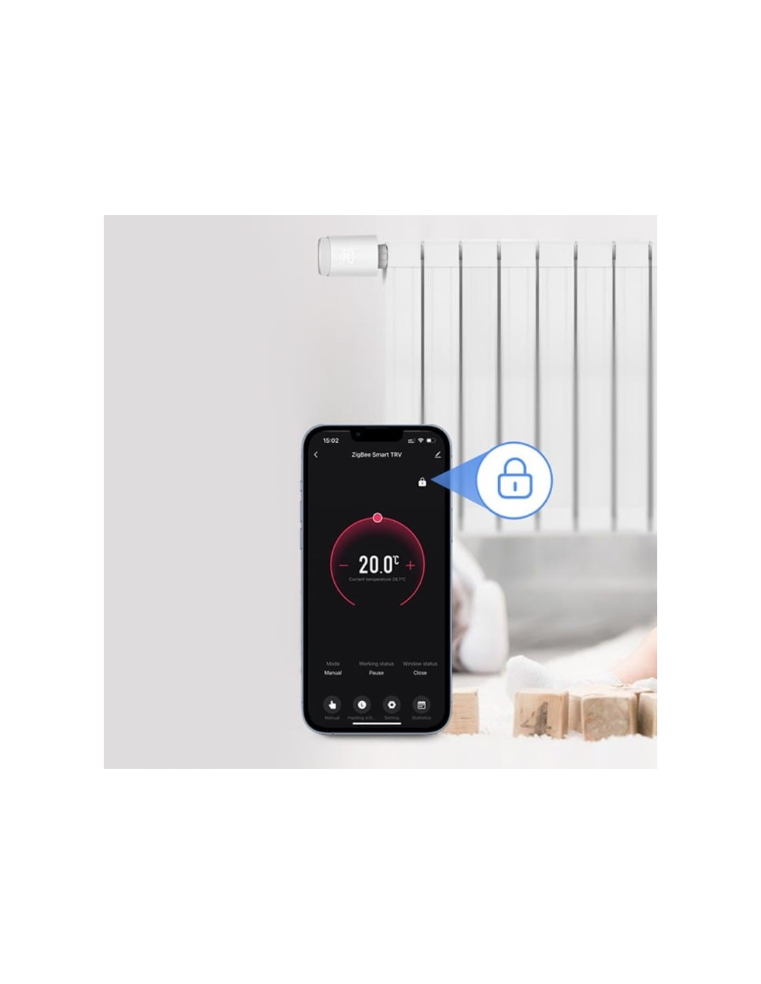 Radiador Avatto TRV10 Blanco Zigbee compatible con Alexa y Google Term