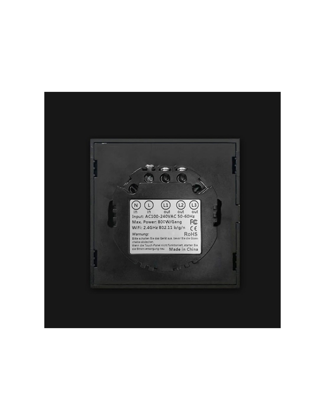 Interruptor táctil inteligente Avatto TS02-EU-B1 1 botón Negro WiFi