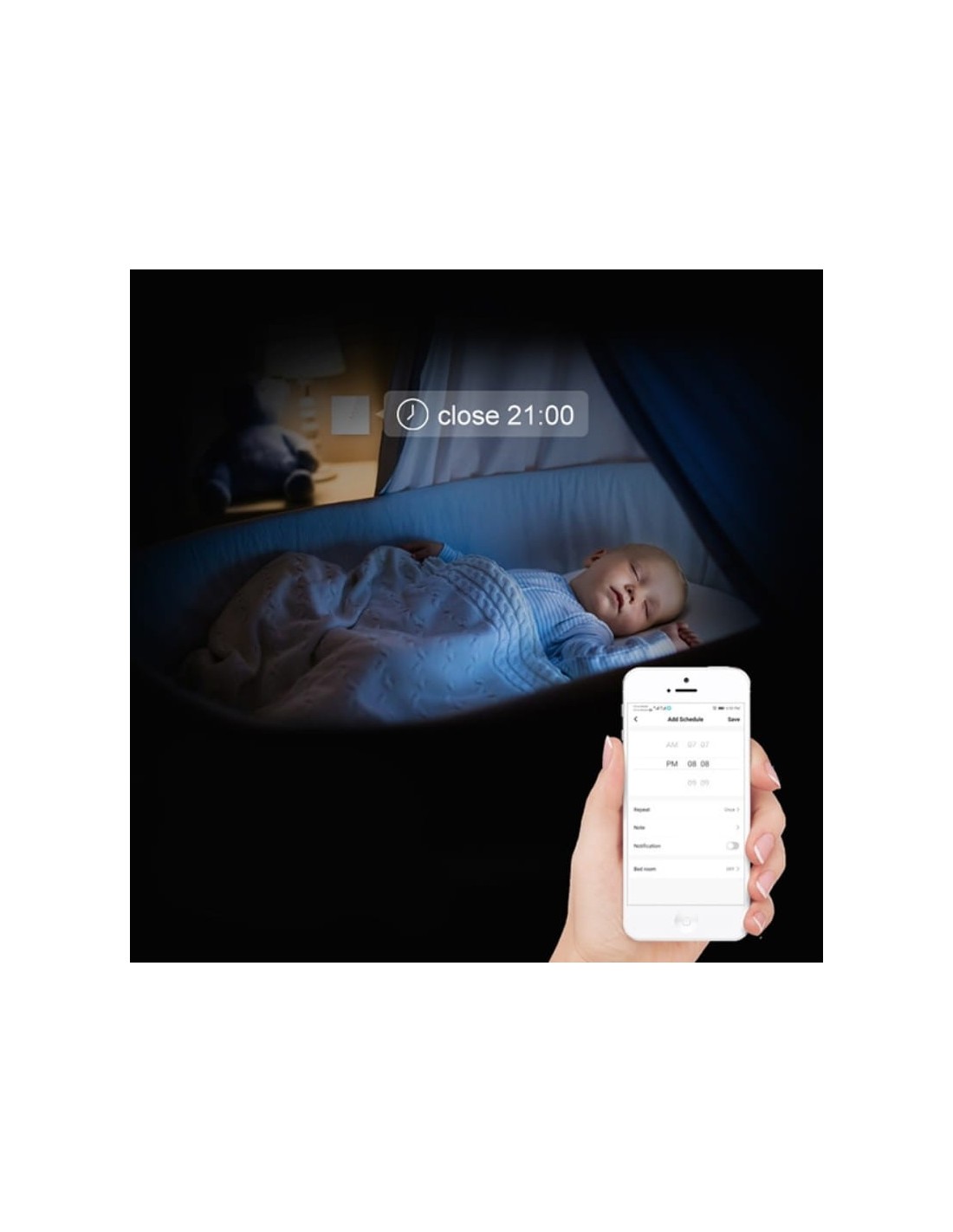 Interruptor táctil inteligente Avatto TS02-EU-B1 1 botón Negro WiFi
