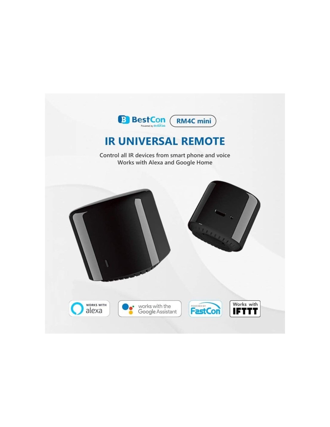BroadLink Bestcon RM4C Mini Hub compatible con Alexa y Google Assistan