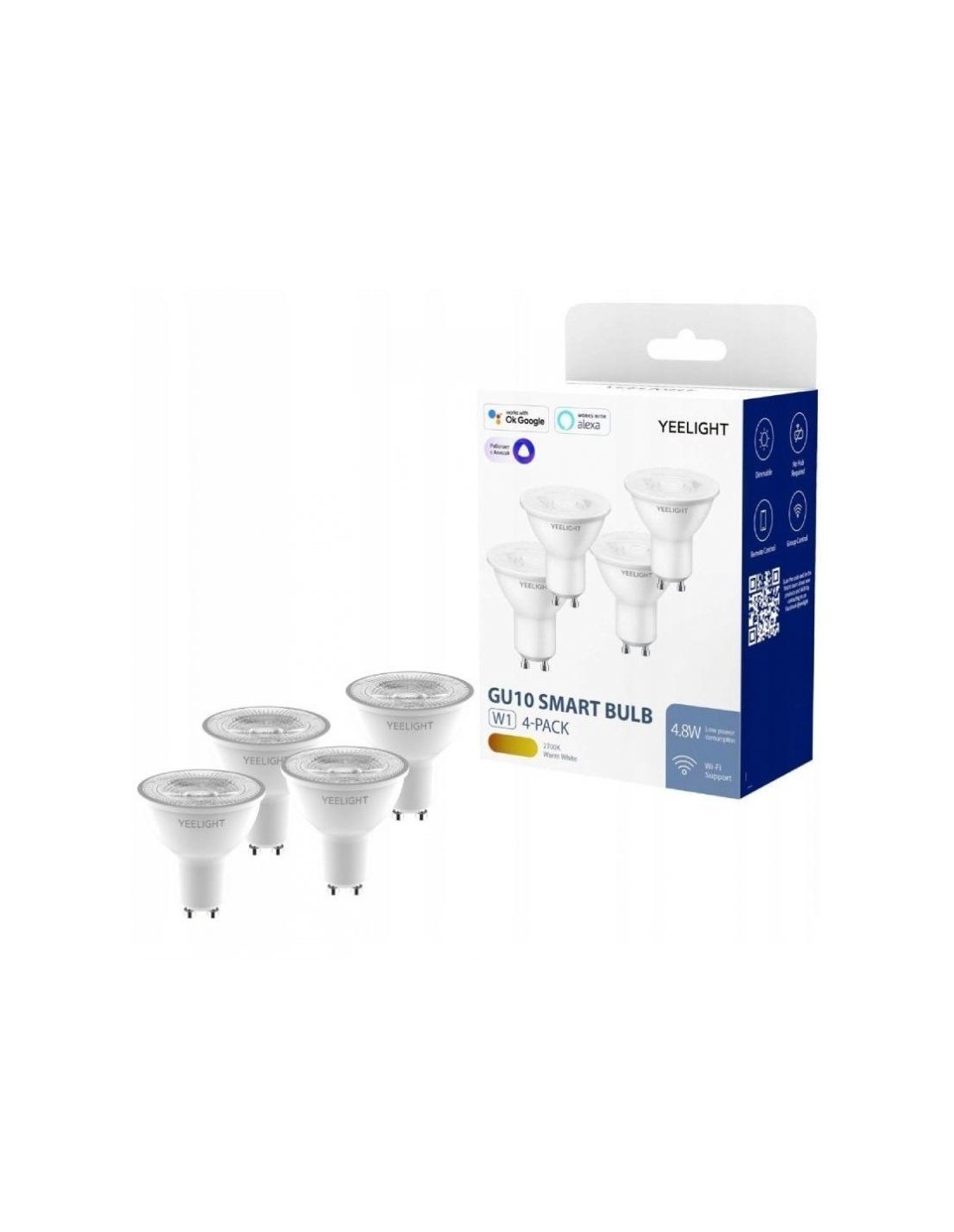 Pack x4 Yeelight GU10 Smart Bulb W1 LED Dimmer en Logroño