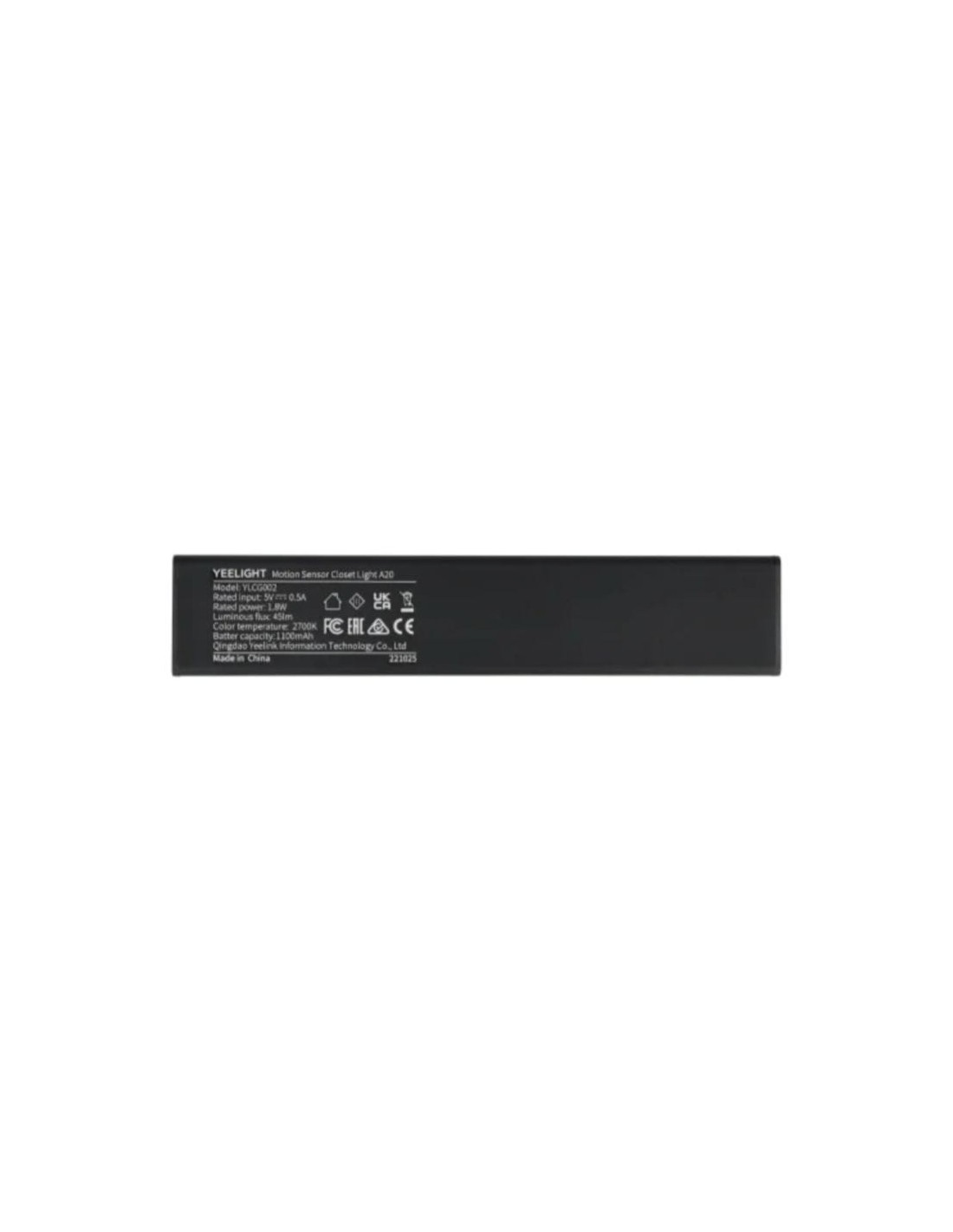 Sensor de movimiento 2700K Lámpara LED Yeelight A20 Negro para armario