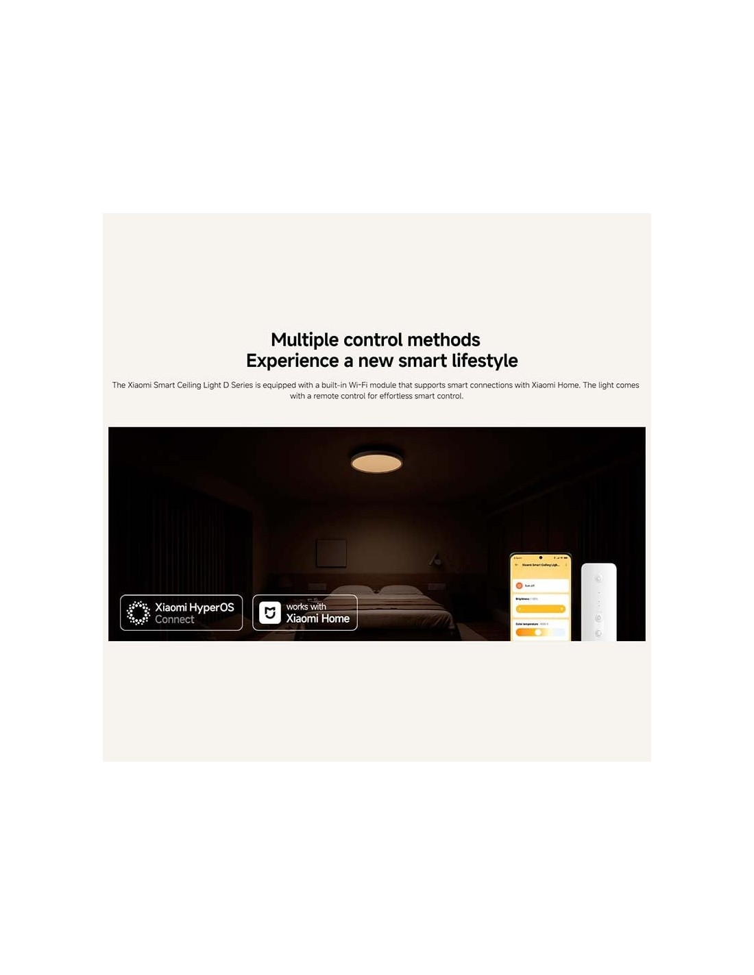 Lámpara de techo inteligente Xiaomi Smart Ceiling Light D30 1700 lm 35