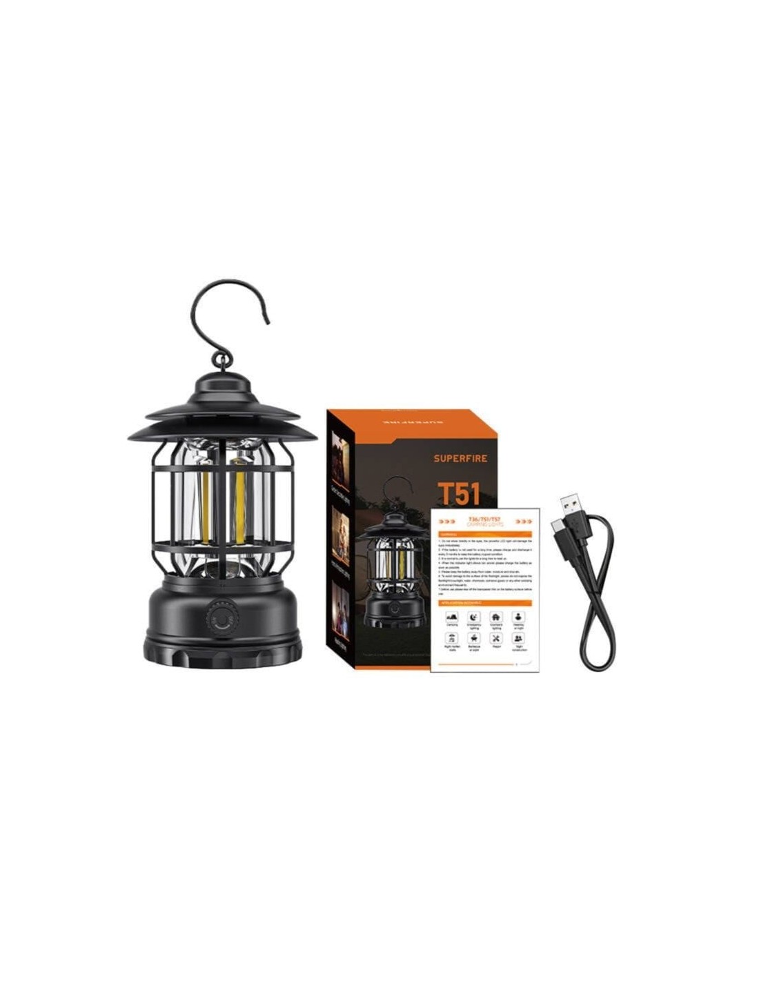 Lámpara de camping IP43 Superfire T51 en Logroño