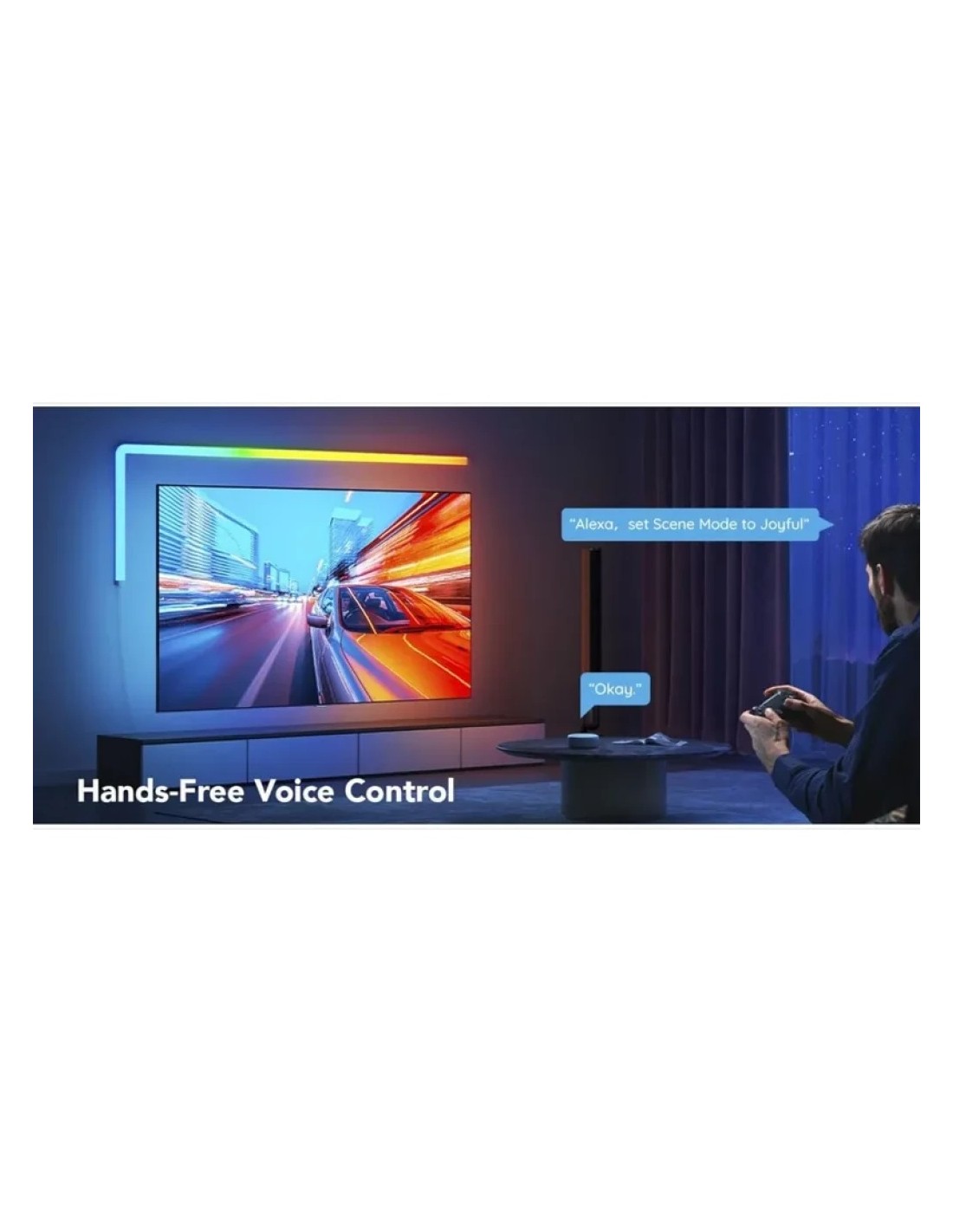 Lámpara de pared LED Govee Glide Wall Light WiFi Bluetooth RGBIC compa