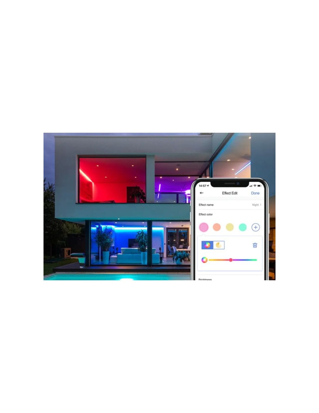 Tira LED Meross MSL320 RGB 2x5 m WiFi compatible con Alexa, Google y H