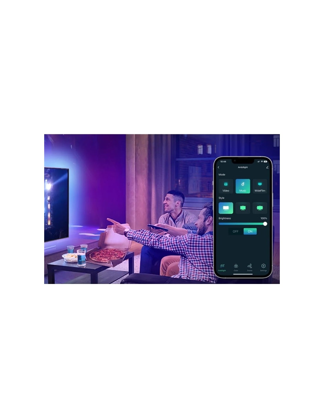 Tira LED inteligente Avatto SLS06 Negro para TV de 55-65 pulgadas