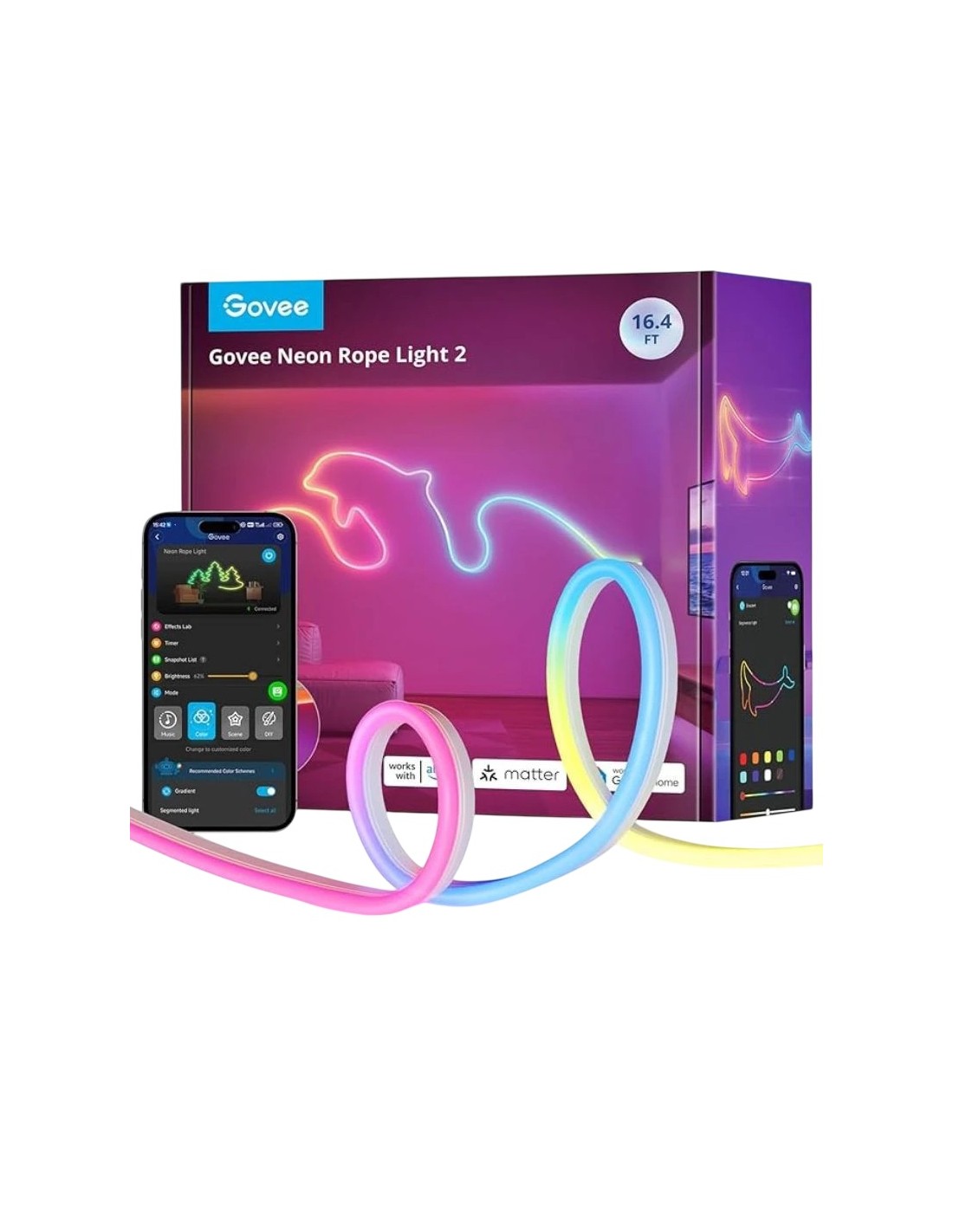 Tira LED Govee H61D5 WiFi RGBIC 5 m Matter Bluetooth compatible con Al