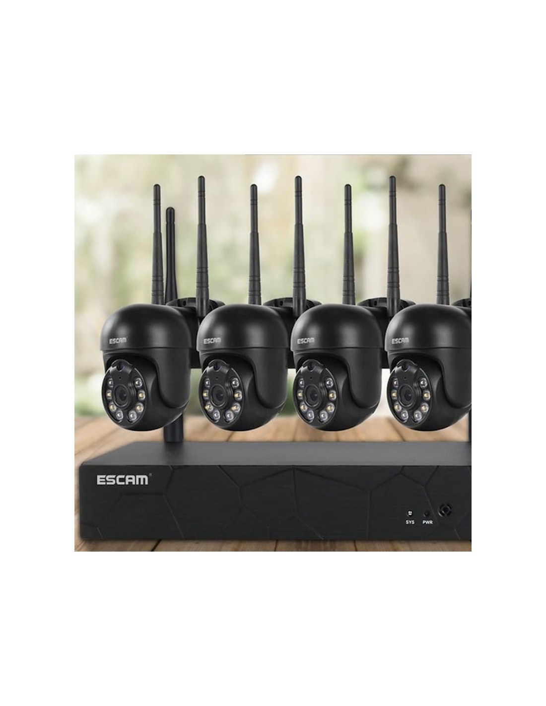 Escam WNK614 4 cámaras 3MP WiFi Kit de videovigilancia en Logroño