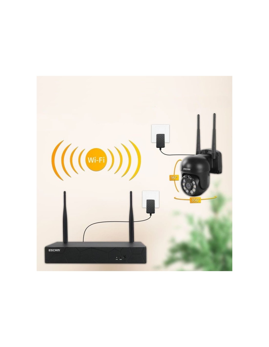 Escam WNK614 4 cámaras 3MP WiFi Kit de videovigilancia en Logroño