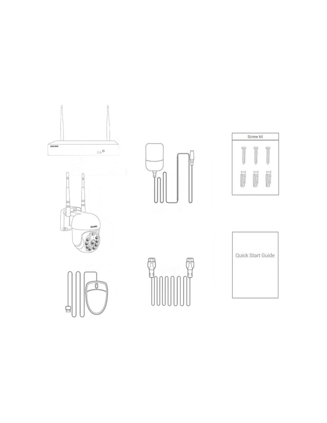 Escam WNK614 4 cámaras 3MP WiFi Kit de videovigilancia en Logroño