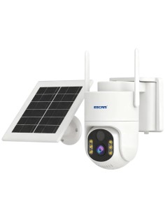 Cámara de vigilancia Escam QFS71 3MP 4G Solar visión nocturna PTZ audi