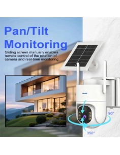 Cámara de vigilancia Escam QFS71 3MP 4G Solar visión nocturna PTZ audi 2