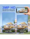 Cámara de vigilancia Escam QFS71 3MP 4G Solar visión nocturna PTZ audi