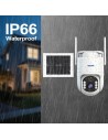 Cámara de vigilancia Escam QFS71 3MP 4G Solar visión nocturna PTZ audi