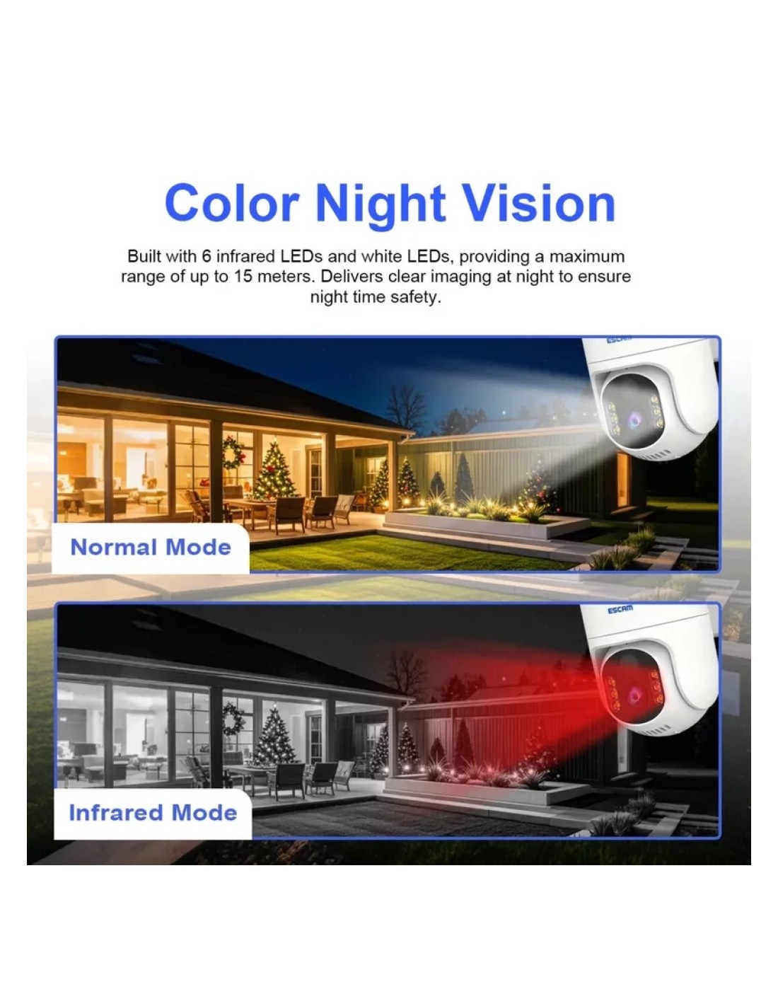Cámara de vigilancia Escam QFS71 3MP 4G Solar visión nocturna PTZ audi