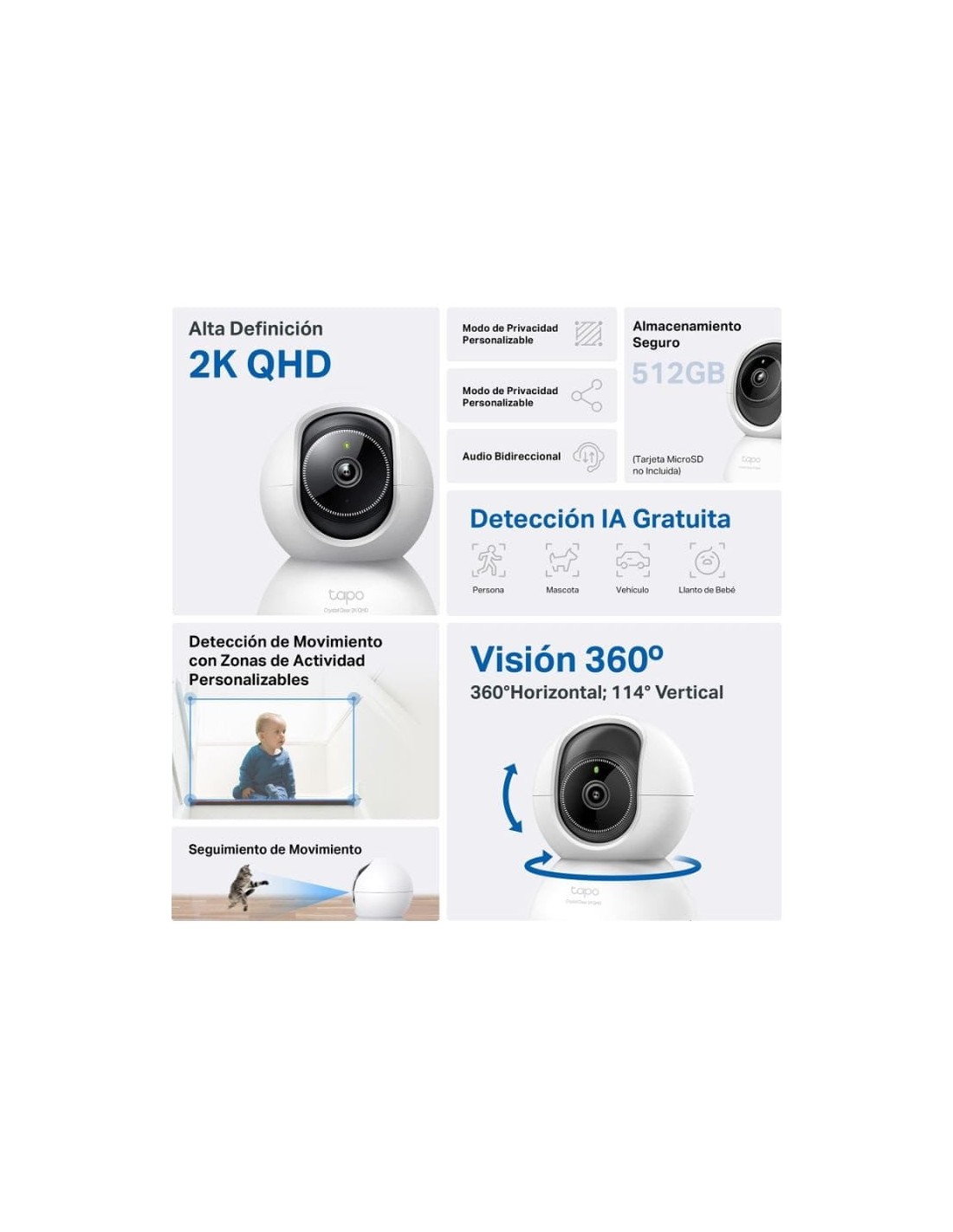 Cámara de vigilancia TP-Link Tapo C220 2K Interior en Logroño