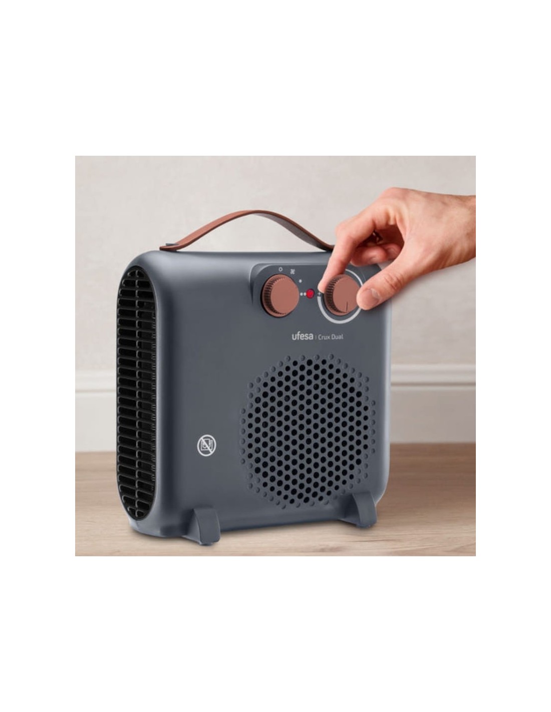 Calefactor eléctrico Ufesa Crux Dual 2000W Gris Interior termostato pr
