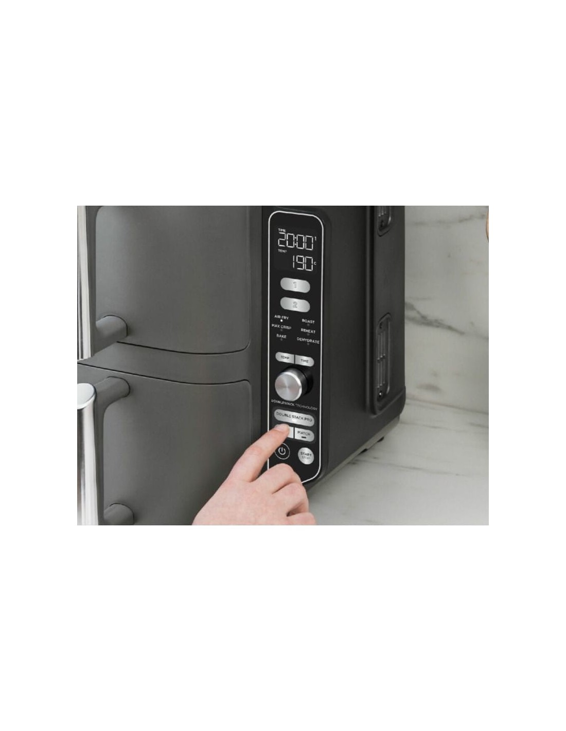 Freidora de aire caliente Ninja SL400EU Doble Vertical 9,5L Negro/Gris