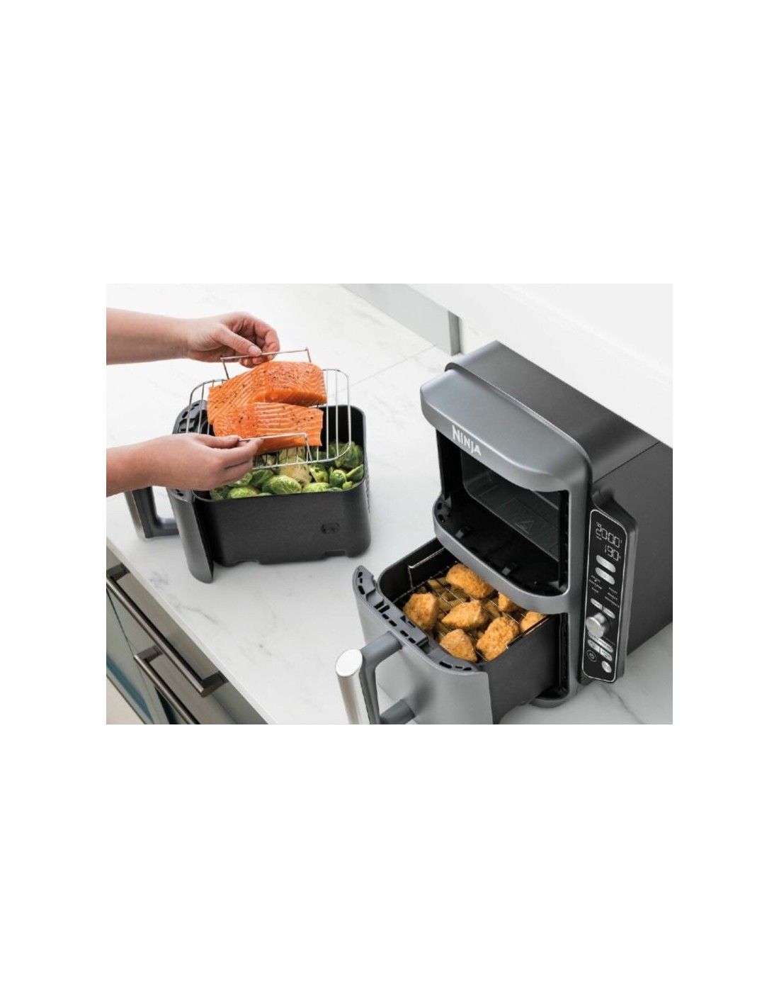 Freidora de aire caliente Ninja SL400EU Doble Vertical 9,5L Negro/Gris