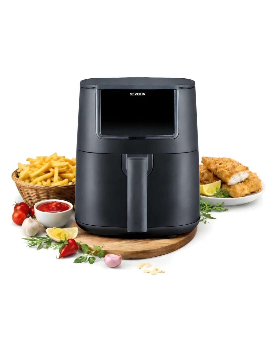 Freidora de aire Severin FR 2461 4L 1300W 8 Programas pantalla táctil