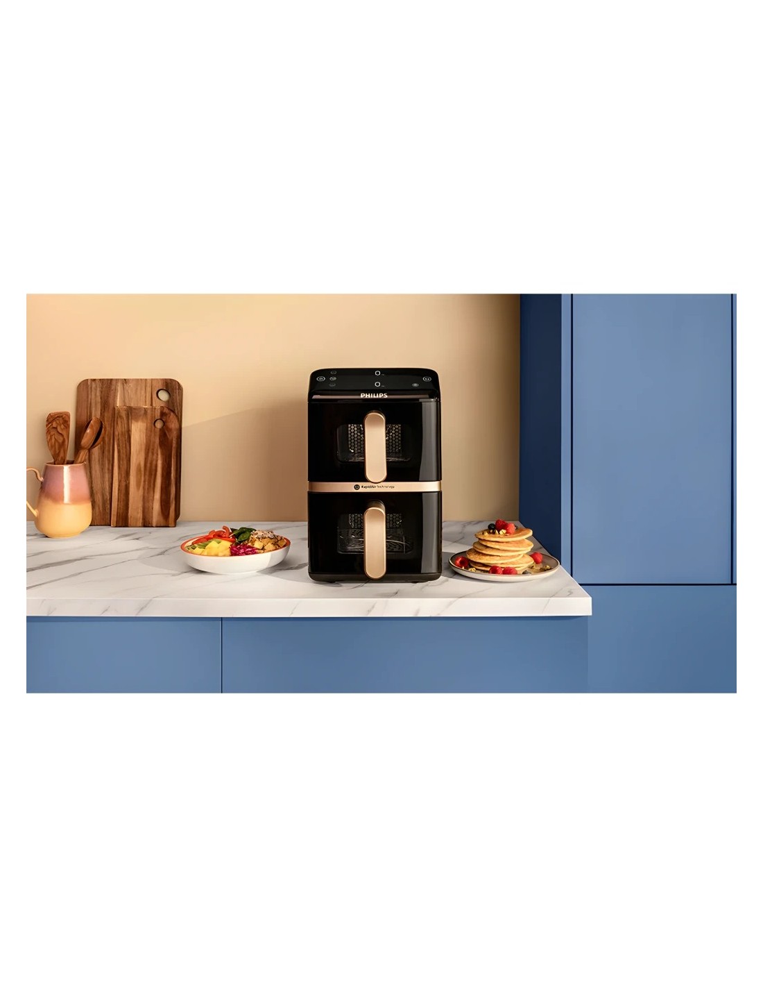 Freidora de aire Philips Airfryer Serie 4000 Doble Cesta Apilada 10L 2
