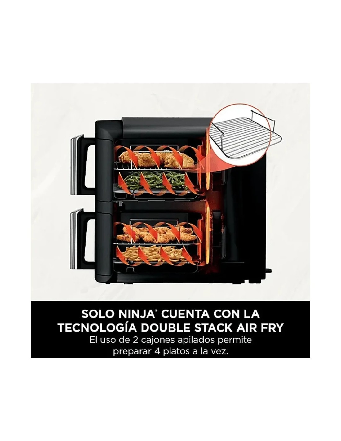 Freidora de aire Ninja Double Stack SL300EU Doble Cesta 7,6L 2470W 6 F