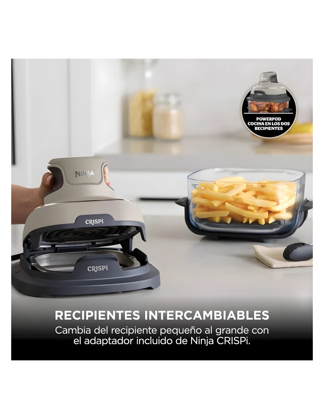 Freidora de aire Ninja CRISPi FN101EU 3,8L + 1,4L 1700W 4 en 1 Piedra