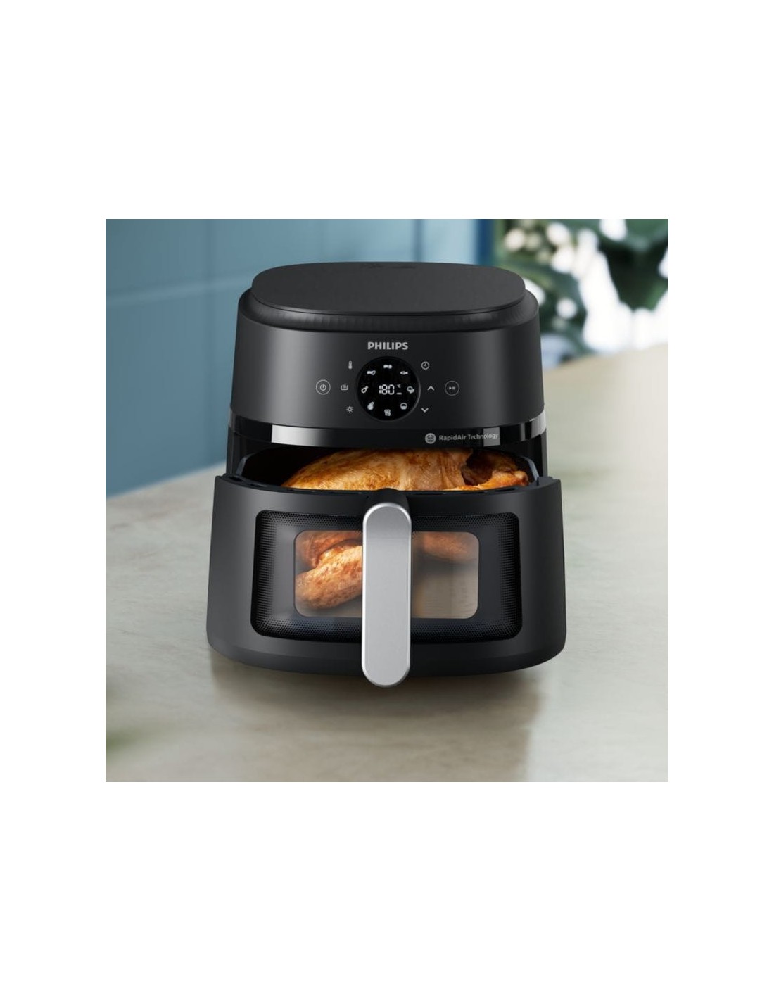 Freidora de aire Philips 2000 Series 6,2 L Plata 1700W 9 programas pan