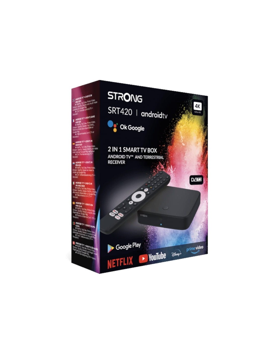 TV Box Strong SRT 420 Negro con TDT 2GB/8GB Android 4K HDR10+ WiFi Blu