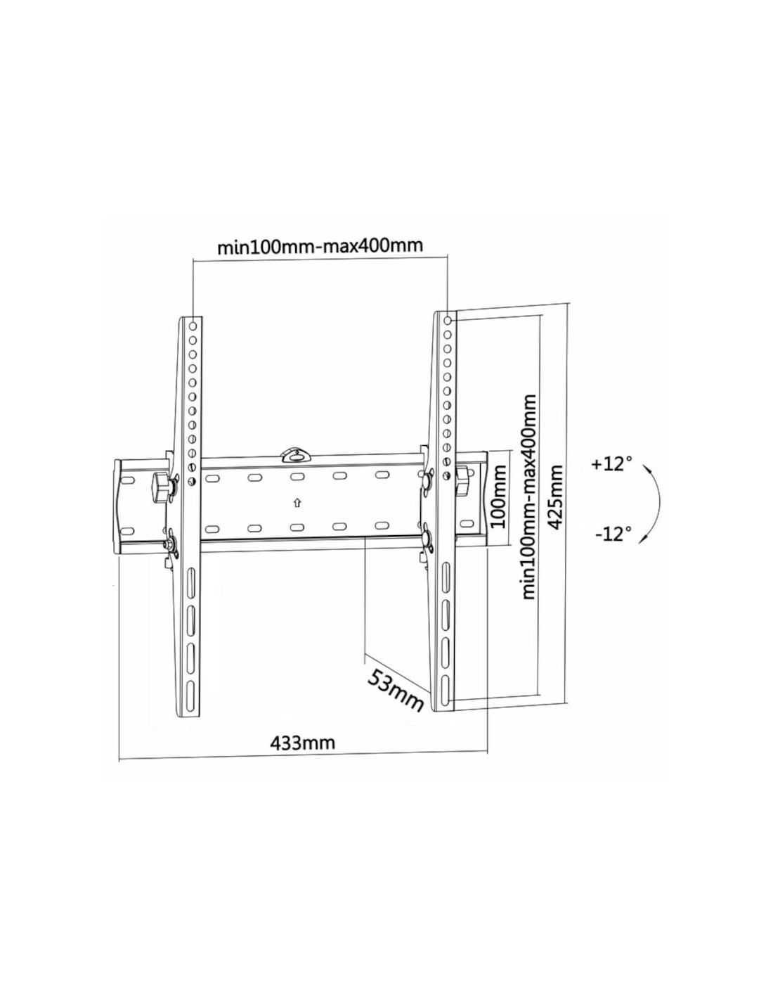 Soporte para TV Aisens WT55T-015 Fijo 32" VESA 400x400 mm Negro