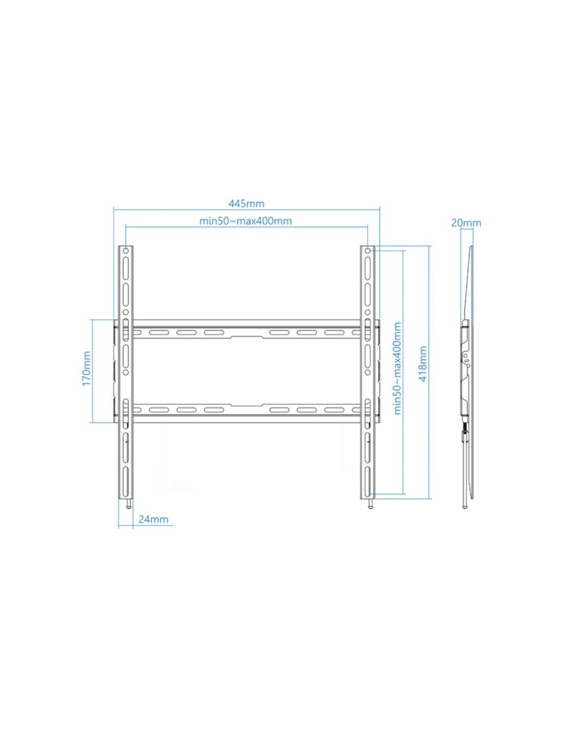 Soporte para TV TooQ LP1070F-B Fijo 70" VESA 400x400 mm Negro