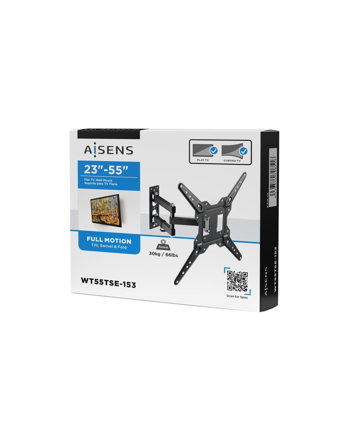 Aisens WT55TSE-153 (3 Pivotes) Giratorio e Inclinable 23-55" VESA 400x