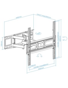 Soporte para TV TooQ LP7846TN-B giratorio e inclinable 32"-70" VESA 40 2